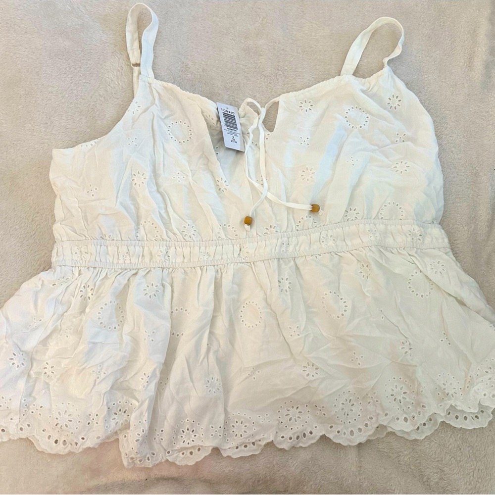 Torrid white eyelet tank